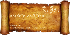 Kazár Zsófia névjegykártya
