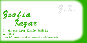 zsofia kazar business card