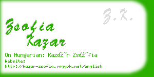 zsofia kazar business card
